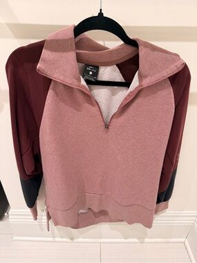 Nike Pink and Burgundy Half-Zip Pullover